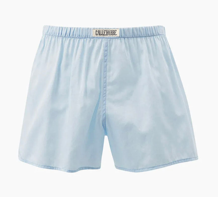 CALLEBARRE Caleçon Bleu Clair Homme Coton Satiné 100%