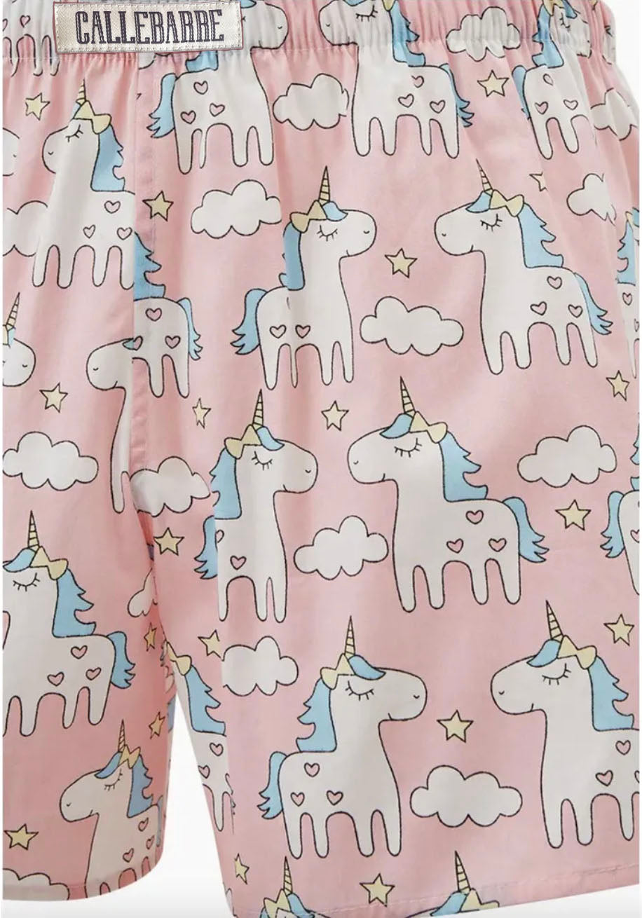 CALLEBARRE Caleçon Homme Unicorn Rose Coton Satiné 100%