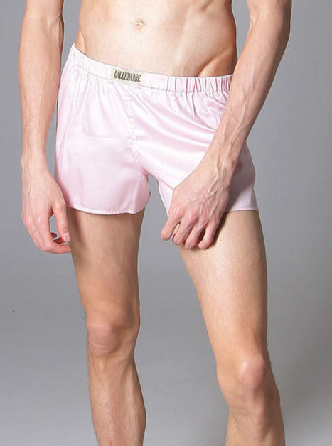 CALLEBARRE Caleçon Homme Rose Coton Satiné 100%