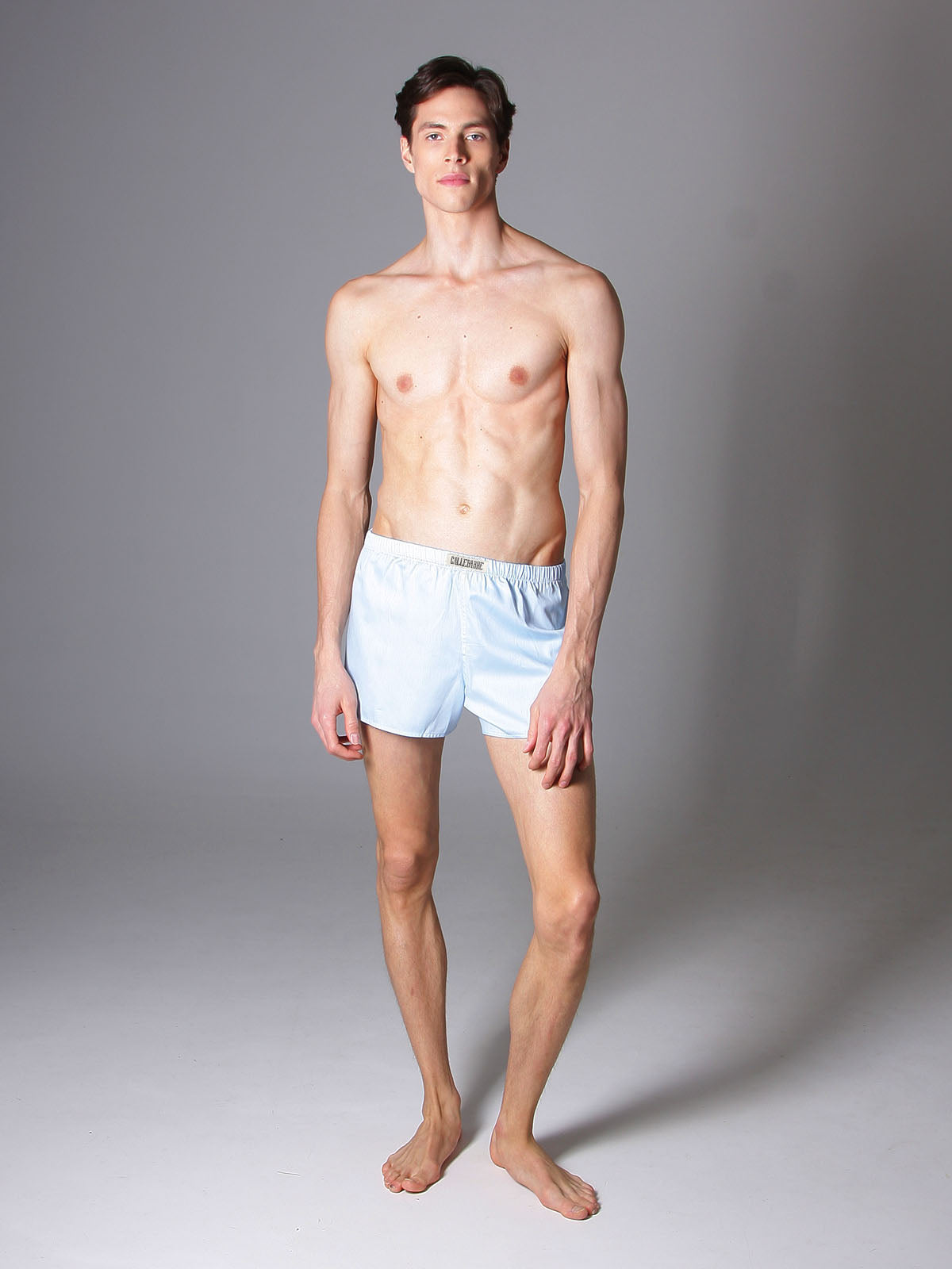 CALLEBARRE Caleçon Bleu Clair Homme Coton Satiné 100%