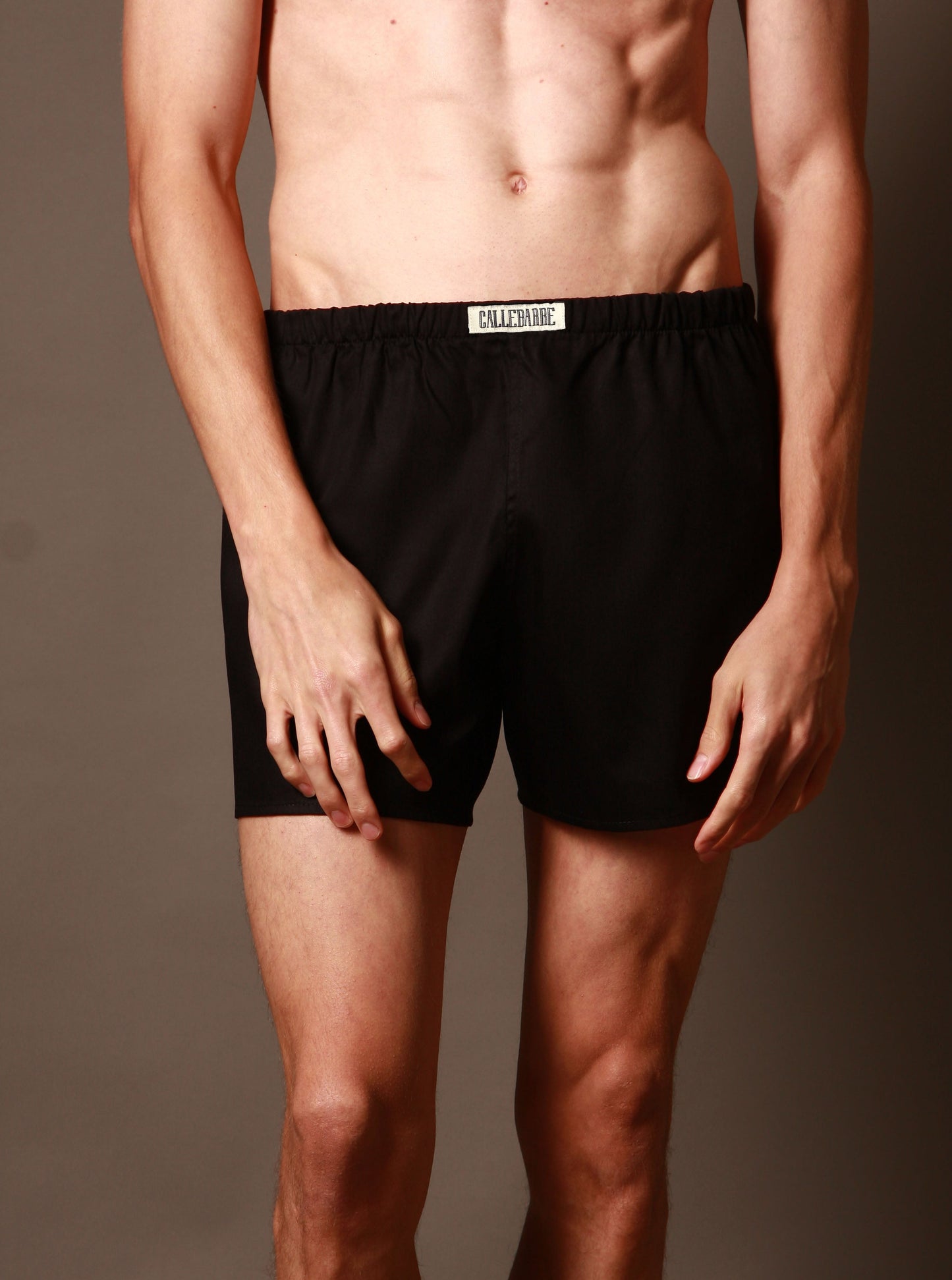 CALLEBARRE Caleçon Noir Homme Coton Satiné 100%