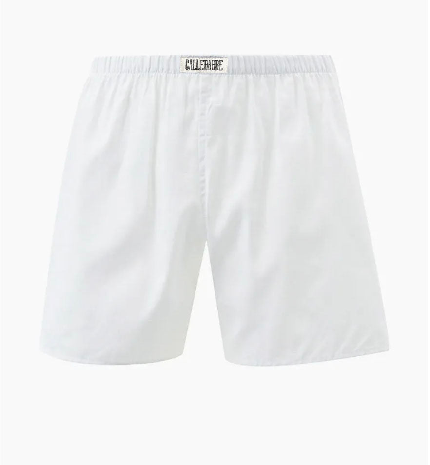 CALLEBARRE Caleçon Blanc Homme Coton Satiné 100%