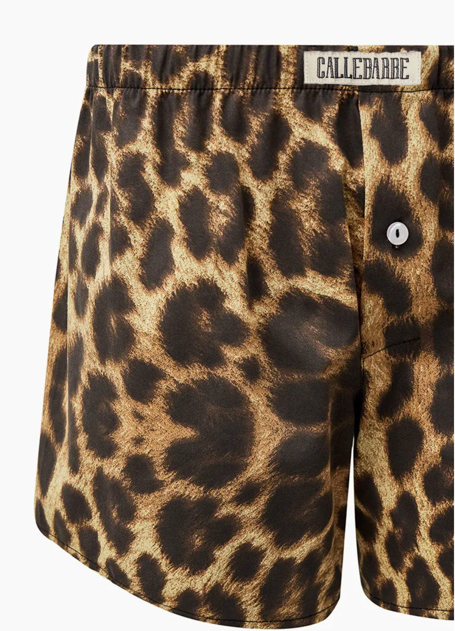 CALLEBARRE Caleçon Homme Léopard Coton Satiné 100%