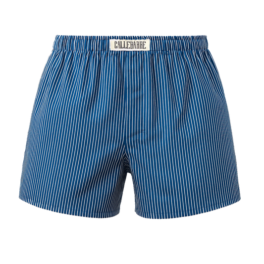 CALLEBARRE Caleçon Homme Bleu Rayé Coton 100%