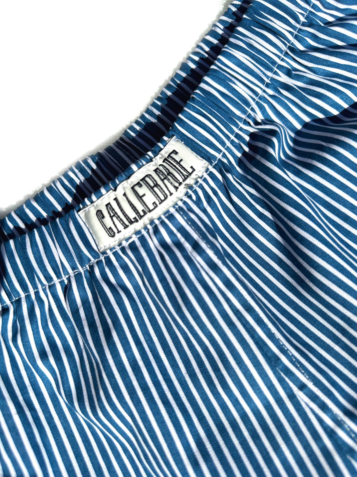 CALLEBARRE Caleçon Homme Bleu Rayé Coton 100%