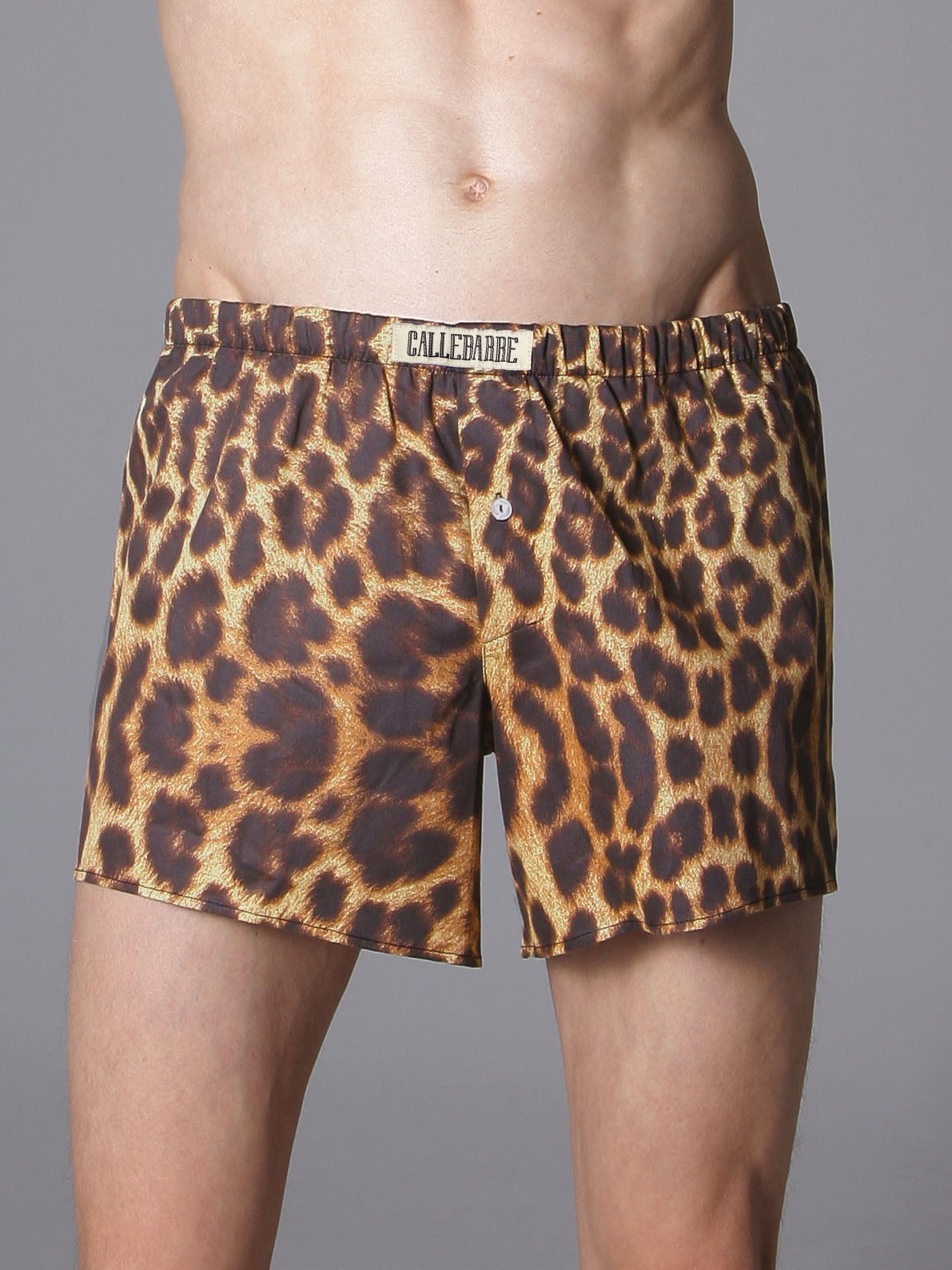 CALLEBARRE Caleçon Homme Léopard Coton Satiné 100%