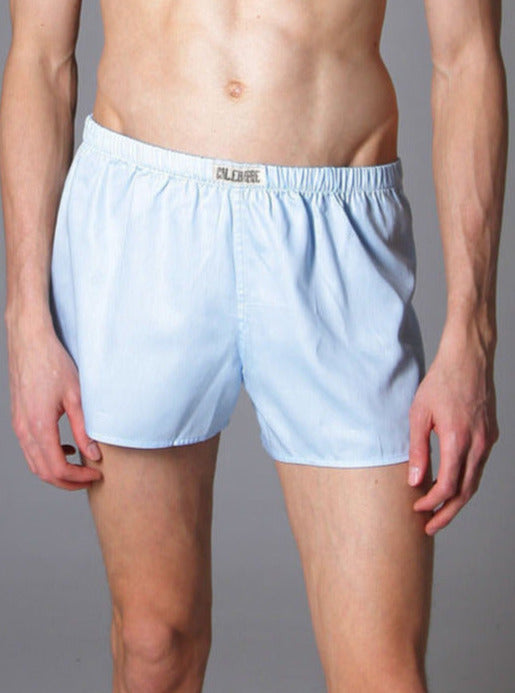 CALLEBARRE Caleçon Bleu Clair Homme Coton Satiné 100%