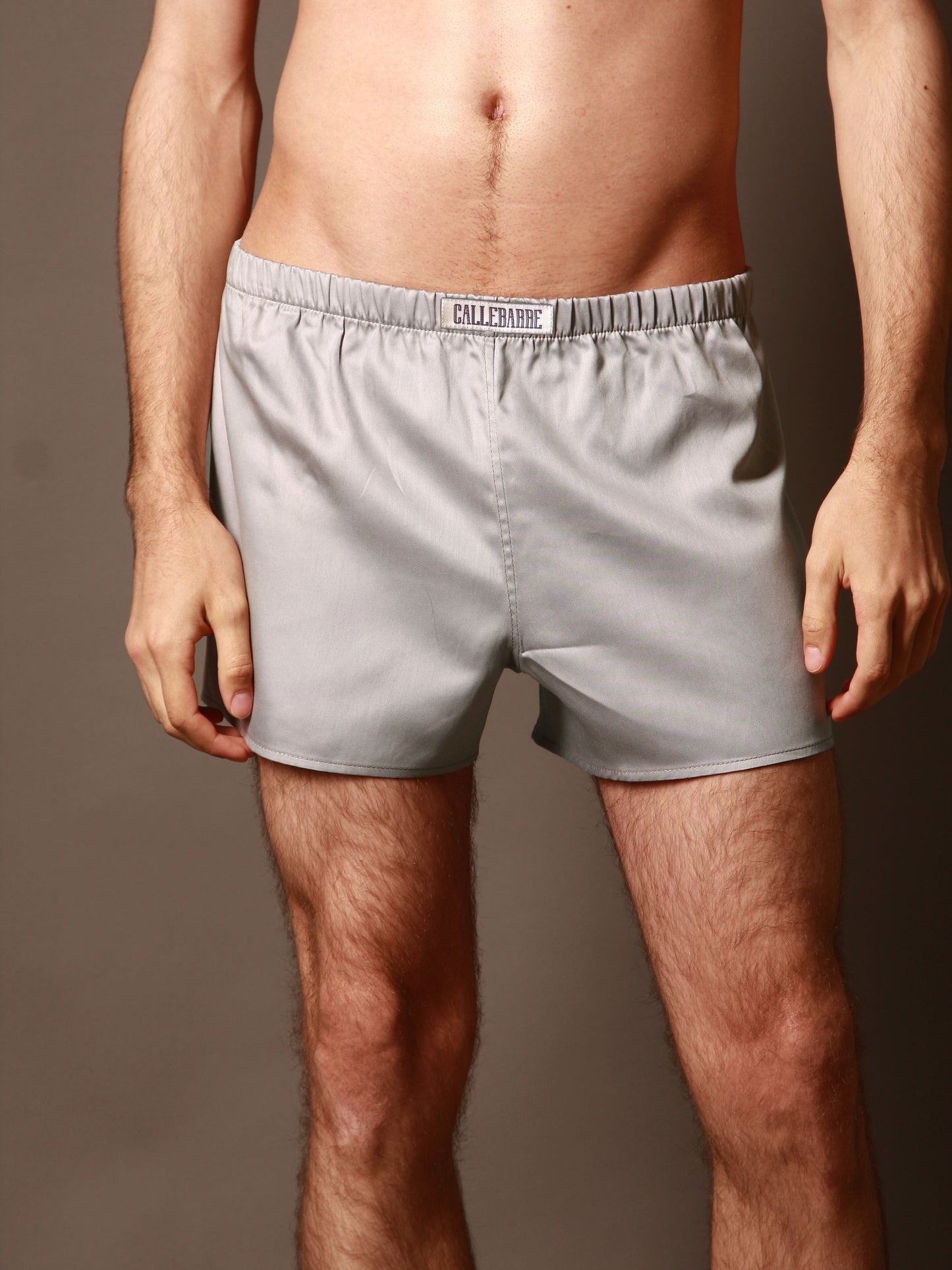 CALLEBARRE Caleçon Homme Gris Coton Satiné 100%