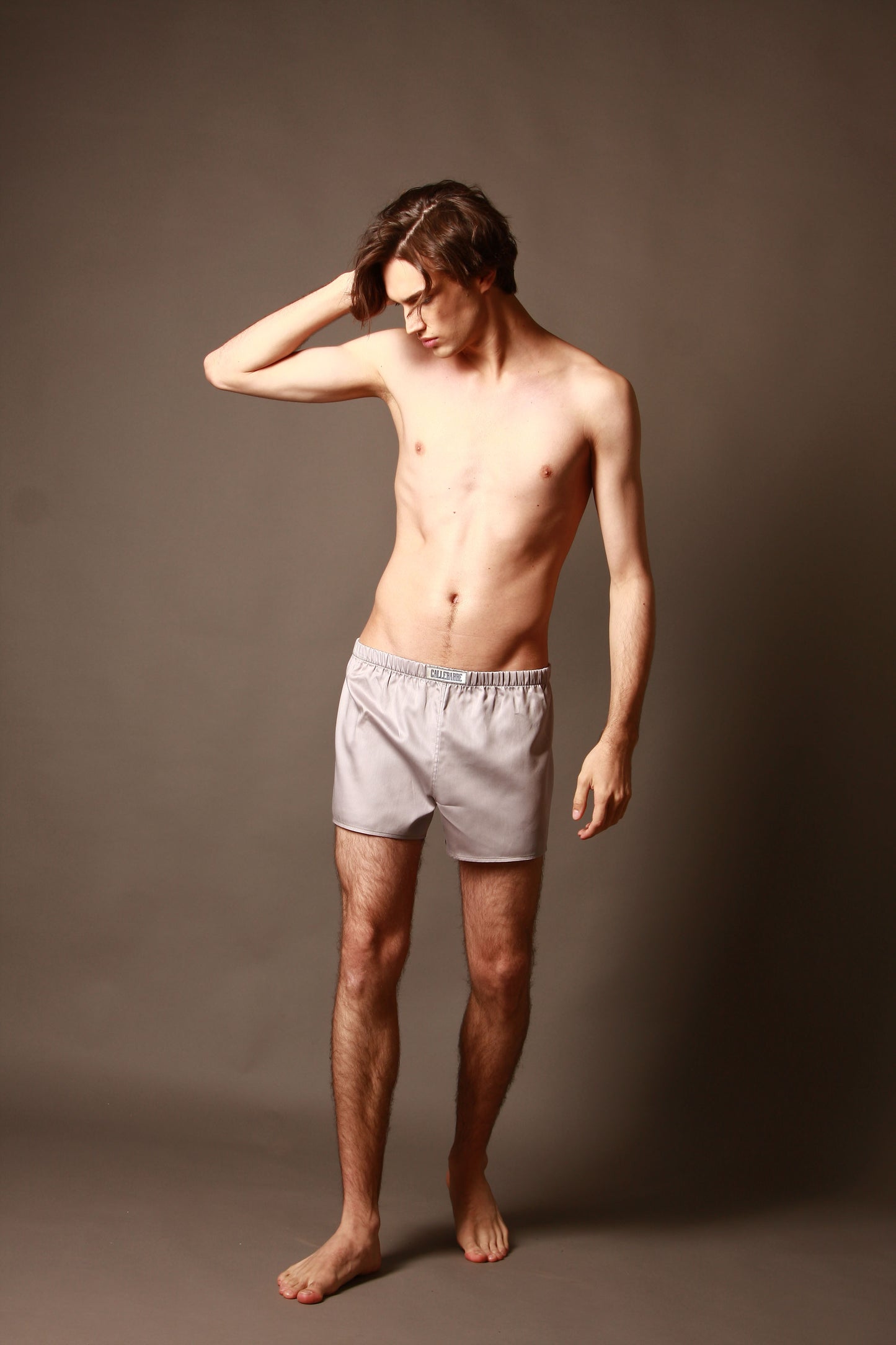 CALLEBARRE Caleçon Homme Gris Coton Satiné 100%