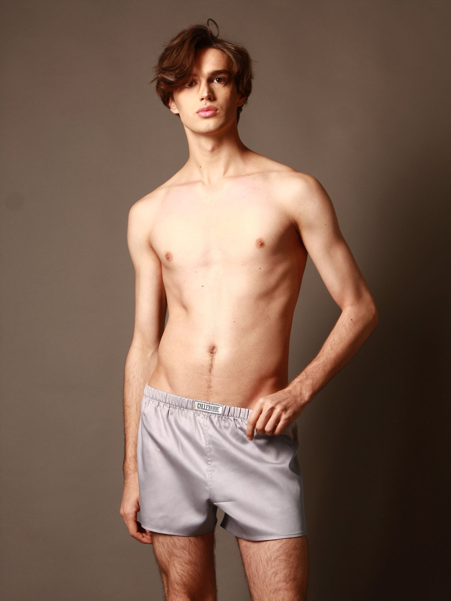 CALLEBARRE Caleçon Homme Gris Coton Satiné 100%