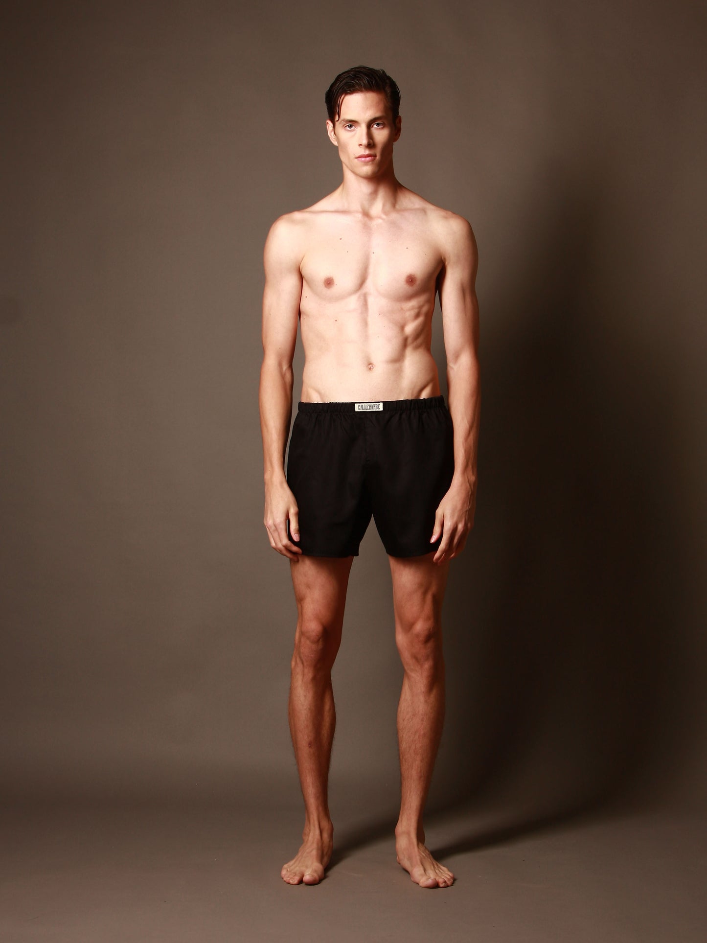CALLEBARRE Caleçon Noir Homme Coton Satiné 100%