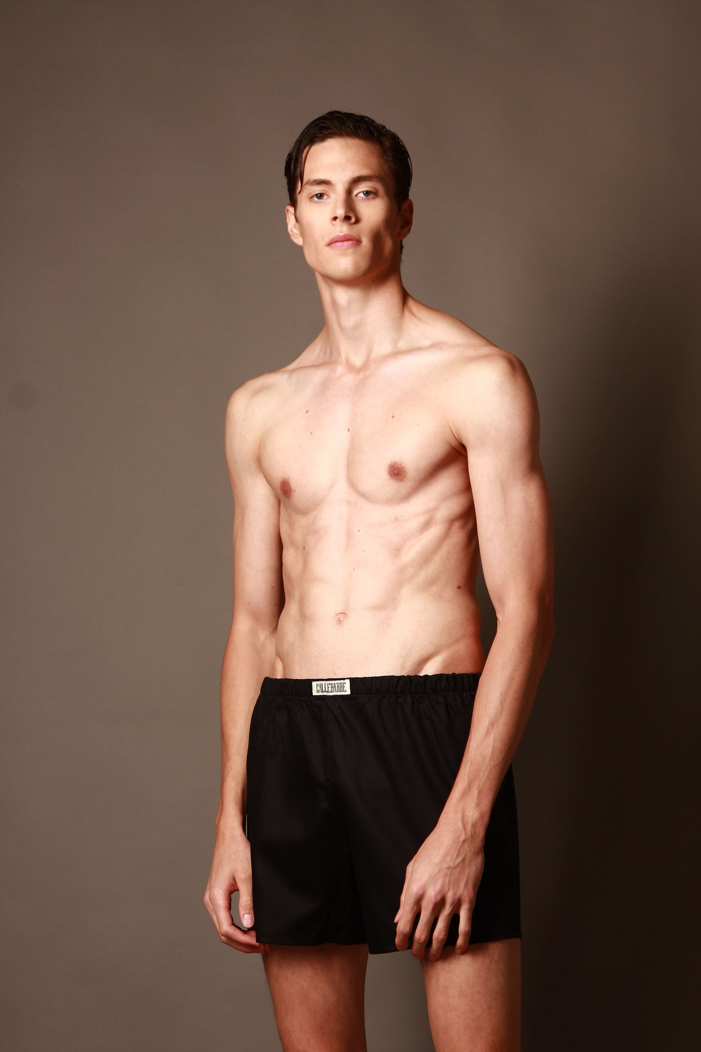 CALLEBARRE Caleçon Noir Homme Coton Satiné 100%
