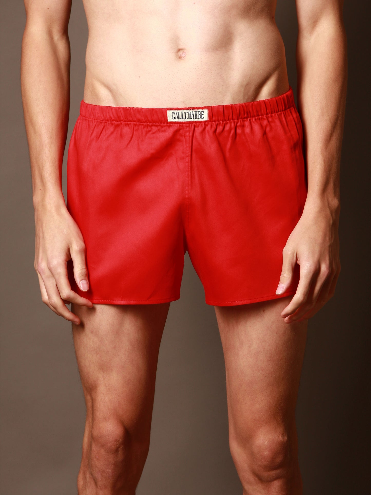 CALLEBARRE Caleçon Rouge Homme Coton Satiné 100%