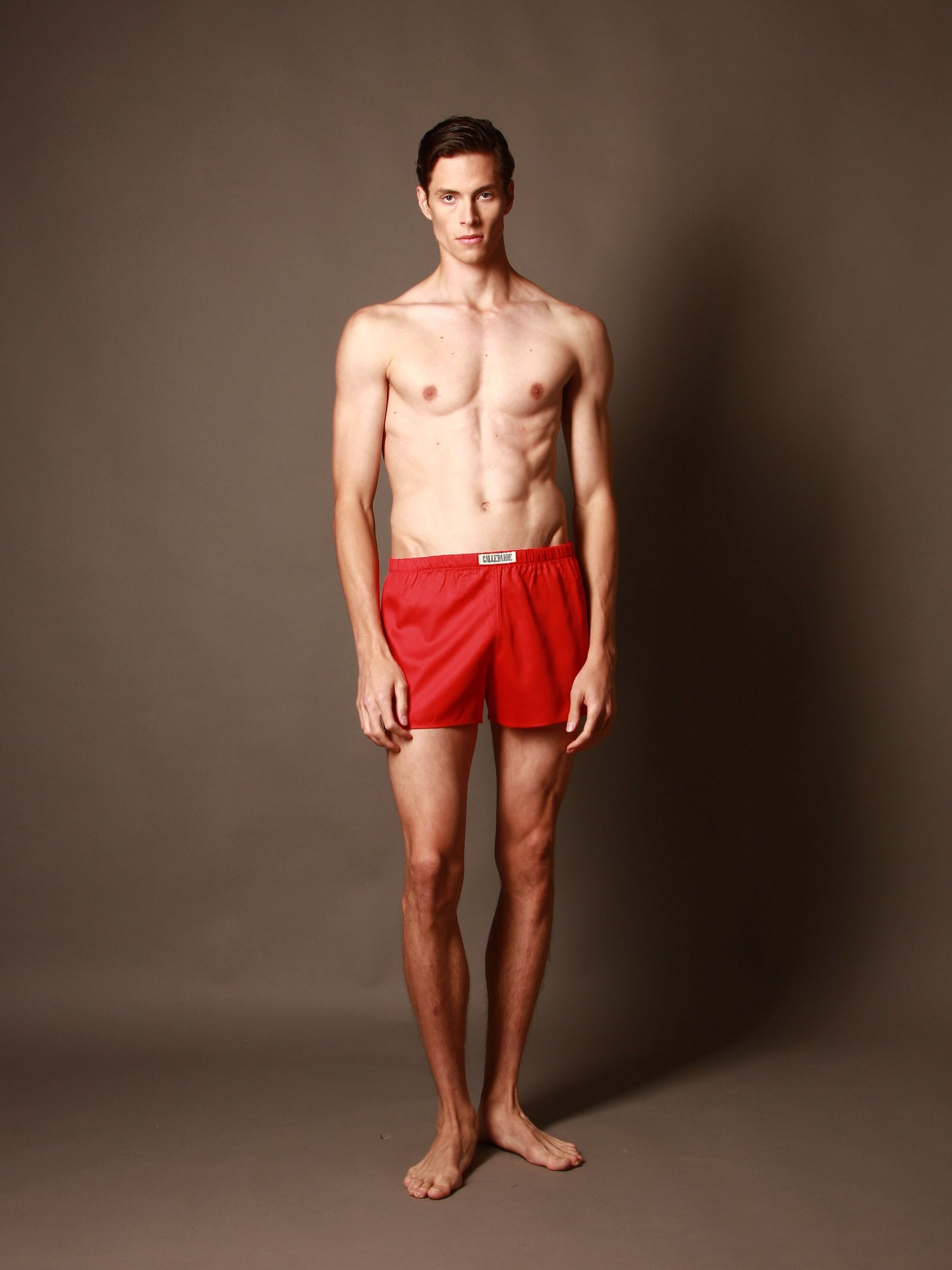 CALLEBARRE Caleçon Rouge Homme Coton Satiné 100%