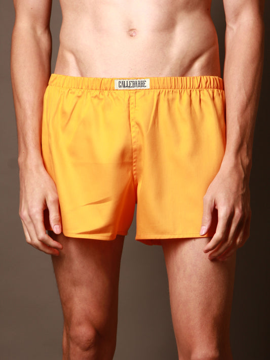 CALLEBARRE Caleçon Orange Homme Coton Satiné 100%