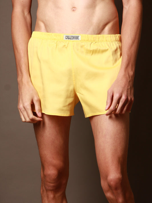 CALLEBARRE Caleçon Jaune Homme Coton Satiné 100%