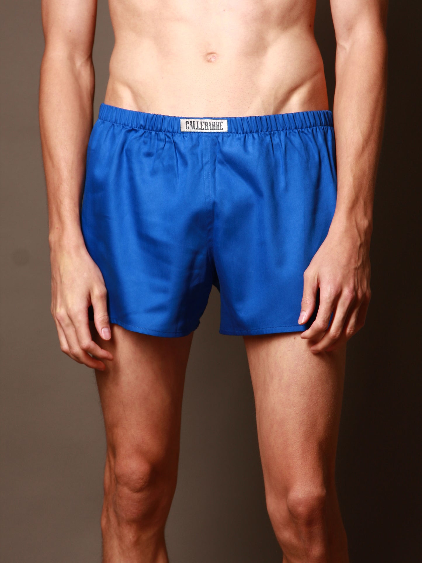 CALLEBARRE Caleçon Homme Bleu électrique Coton Satiné 100%