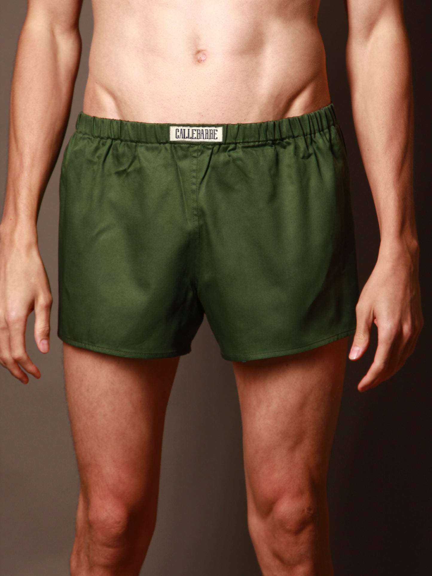 CALLEBARRE Caleçon Vert Homme Coton Satiné 100%