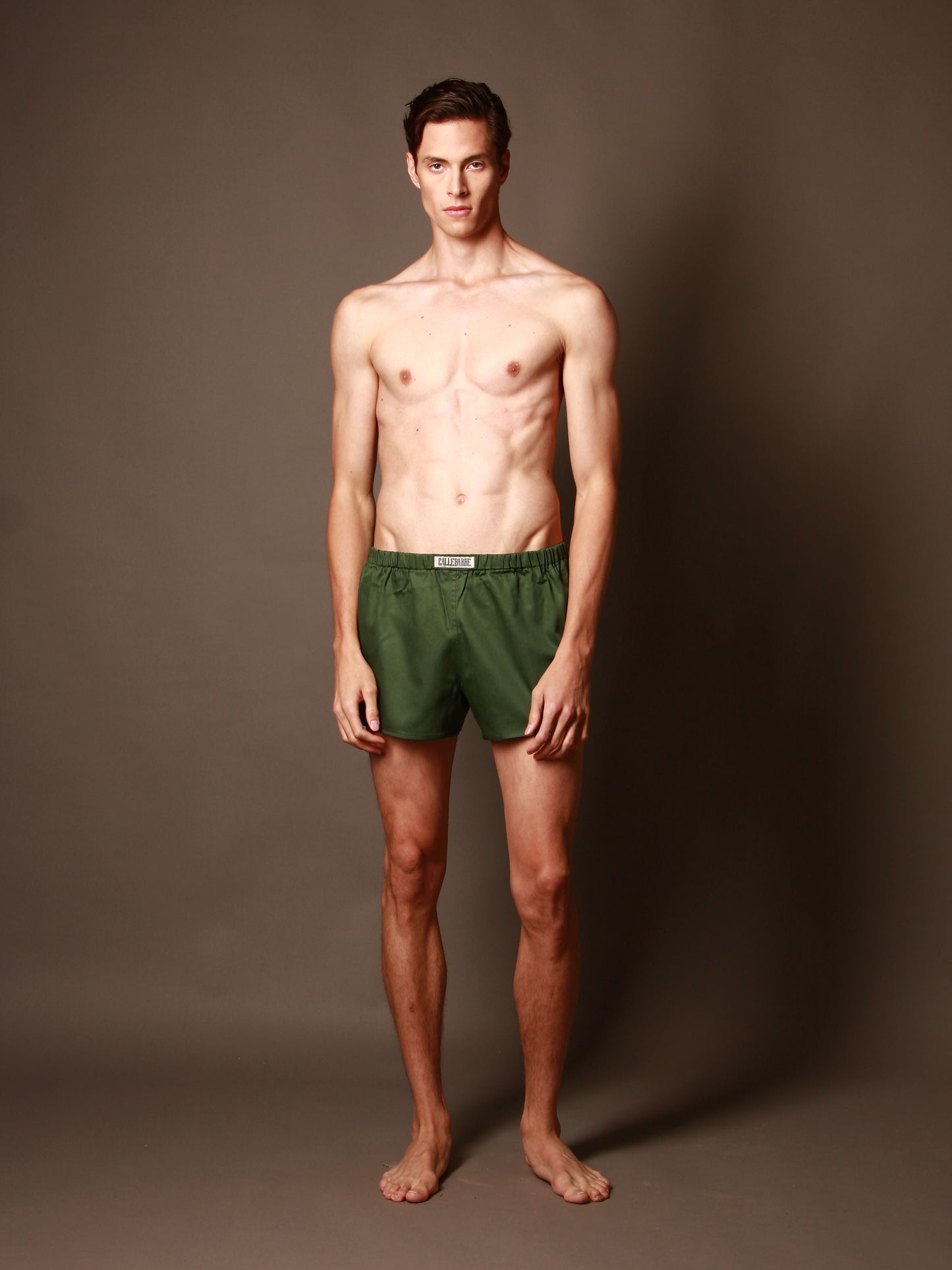 CALLEBARRE Caleçon Vert Homme Coton Satiné 100%