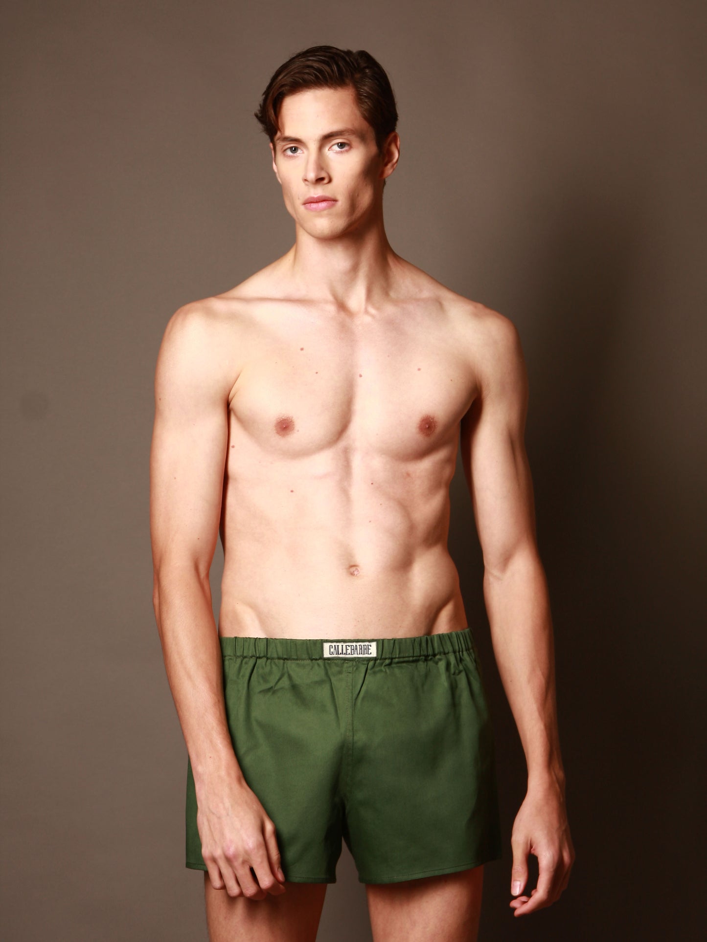 CALLEBARRE Caleçon Vert Homme Coton Satiné 100%