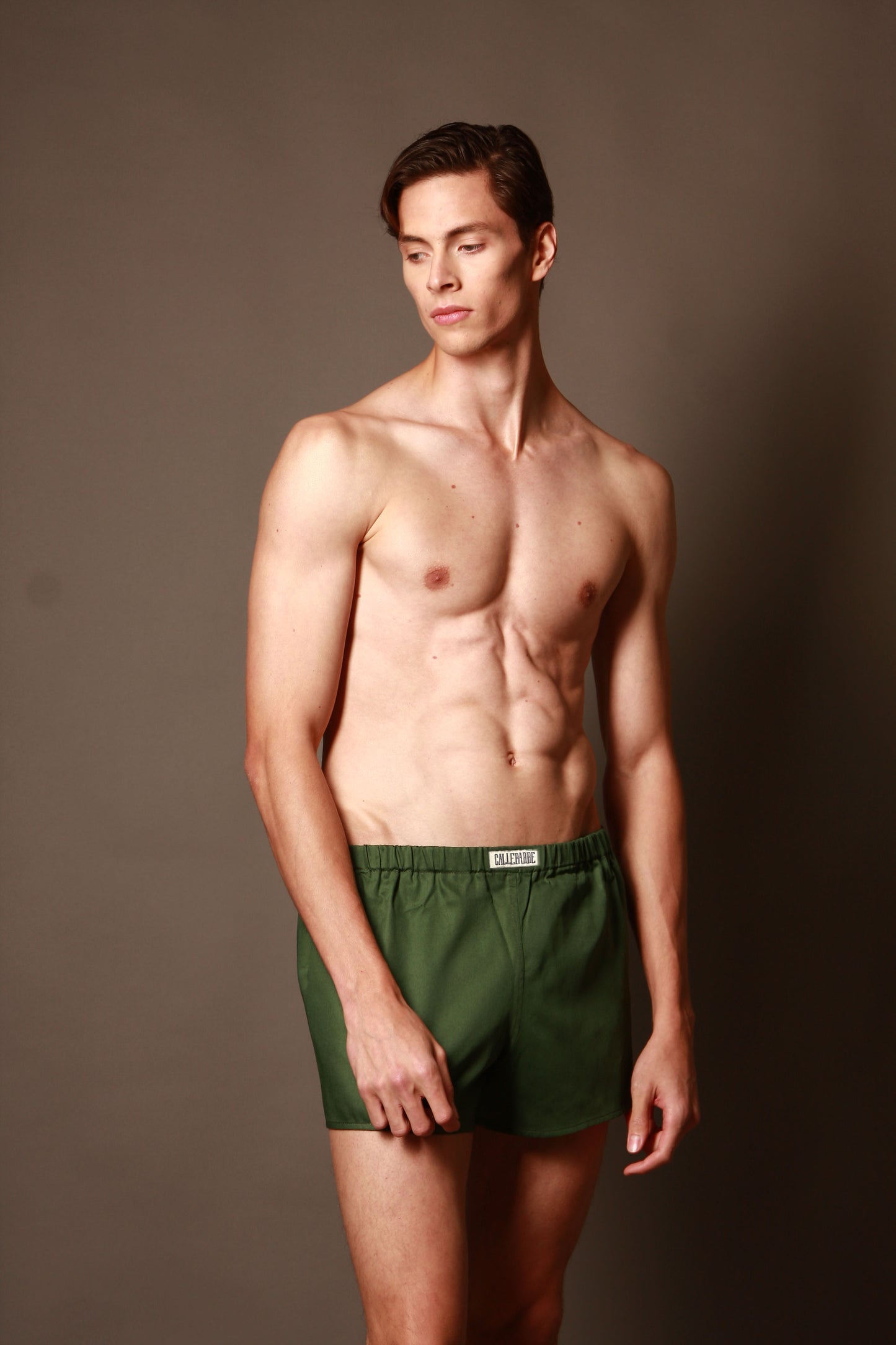 CALLEBARRE Caleçon Vert Homme Coton Satiné 100%